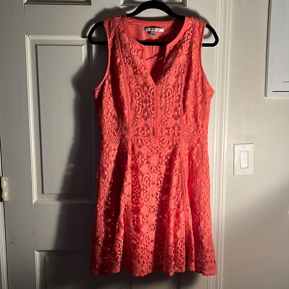LC Lauren Conrad Orange Lace dress